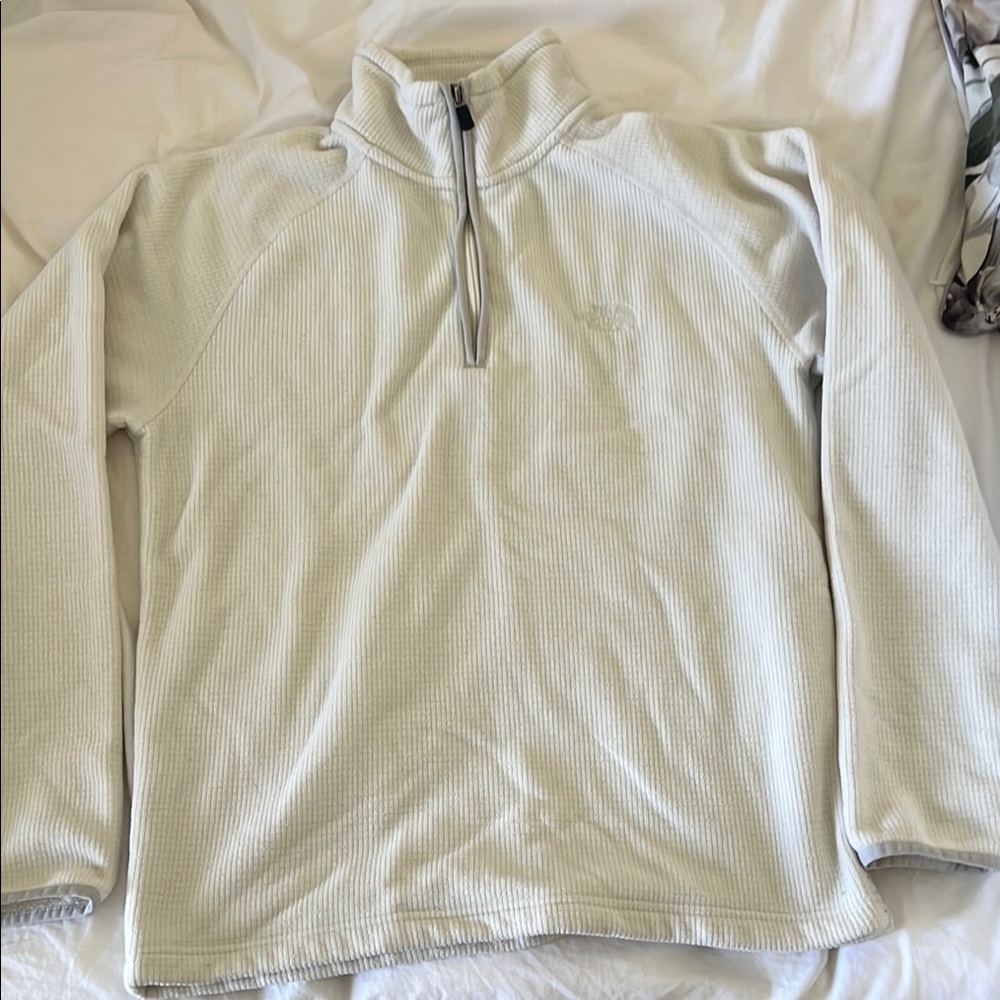 NORTH FACE Men's White Half-Zip Sweater
